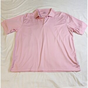 PGA Tour Men's Golf Performance Polo Shirt Size XXL, EUC, Pink, Preppy Classic